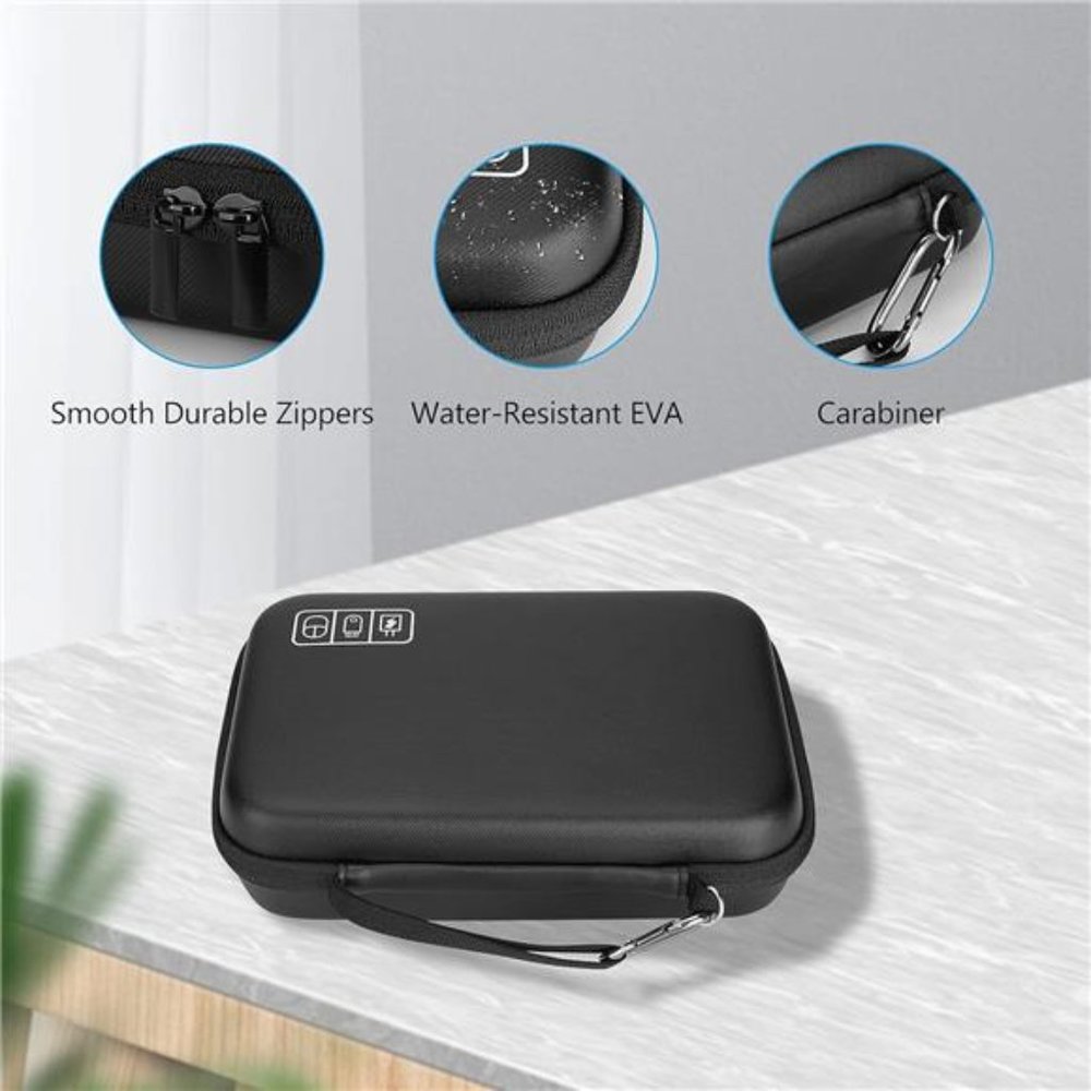 Hard Travel Electronic Organizer Case, Small Portable Accessories Bag -L, Black - Picture 4 of 7